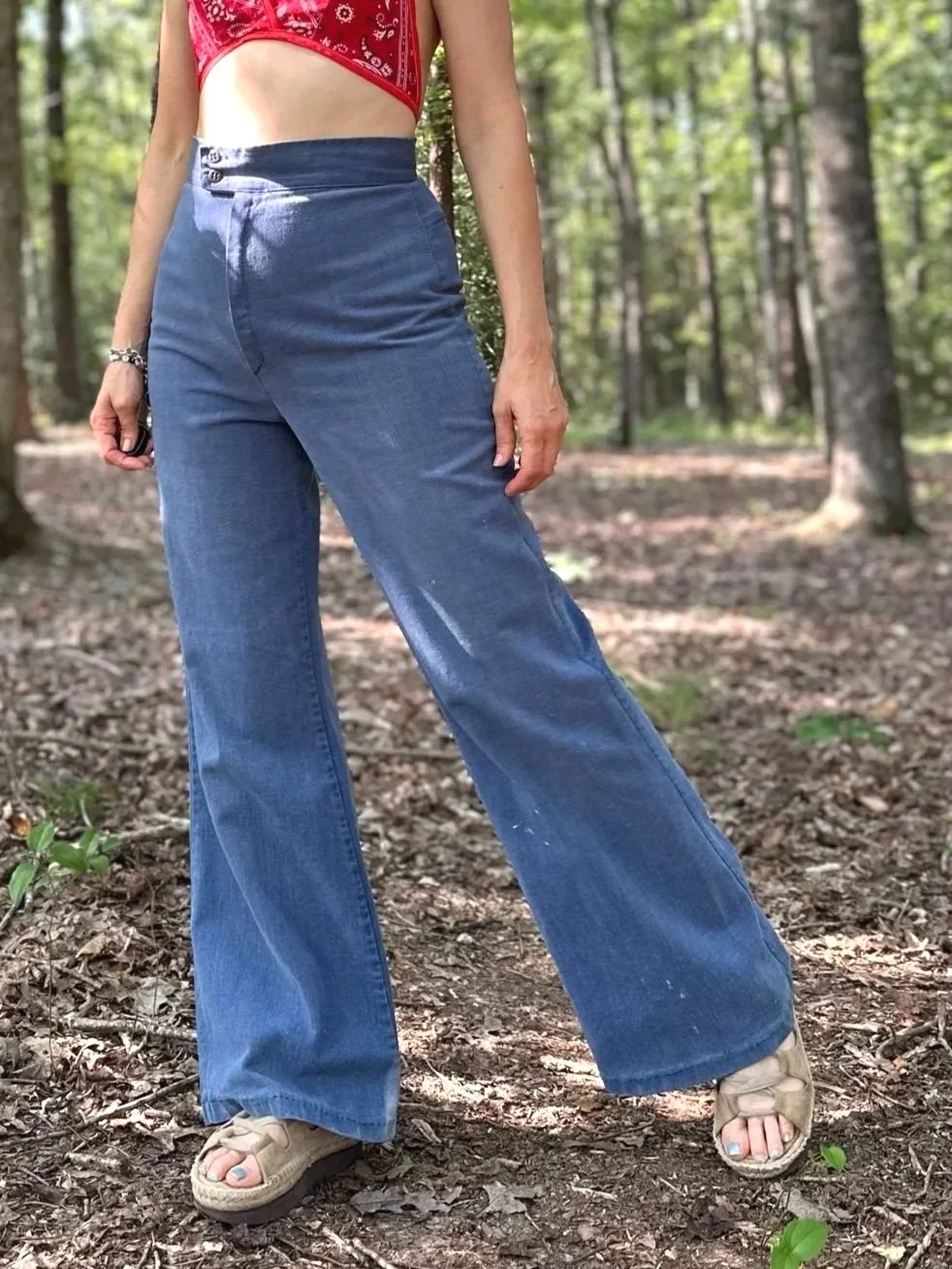 1970s High Rise Flared Jeans