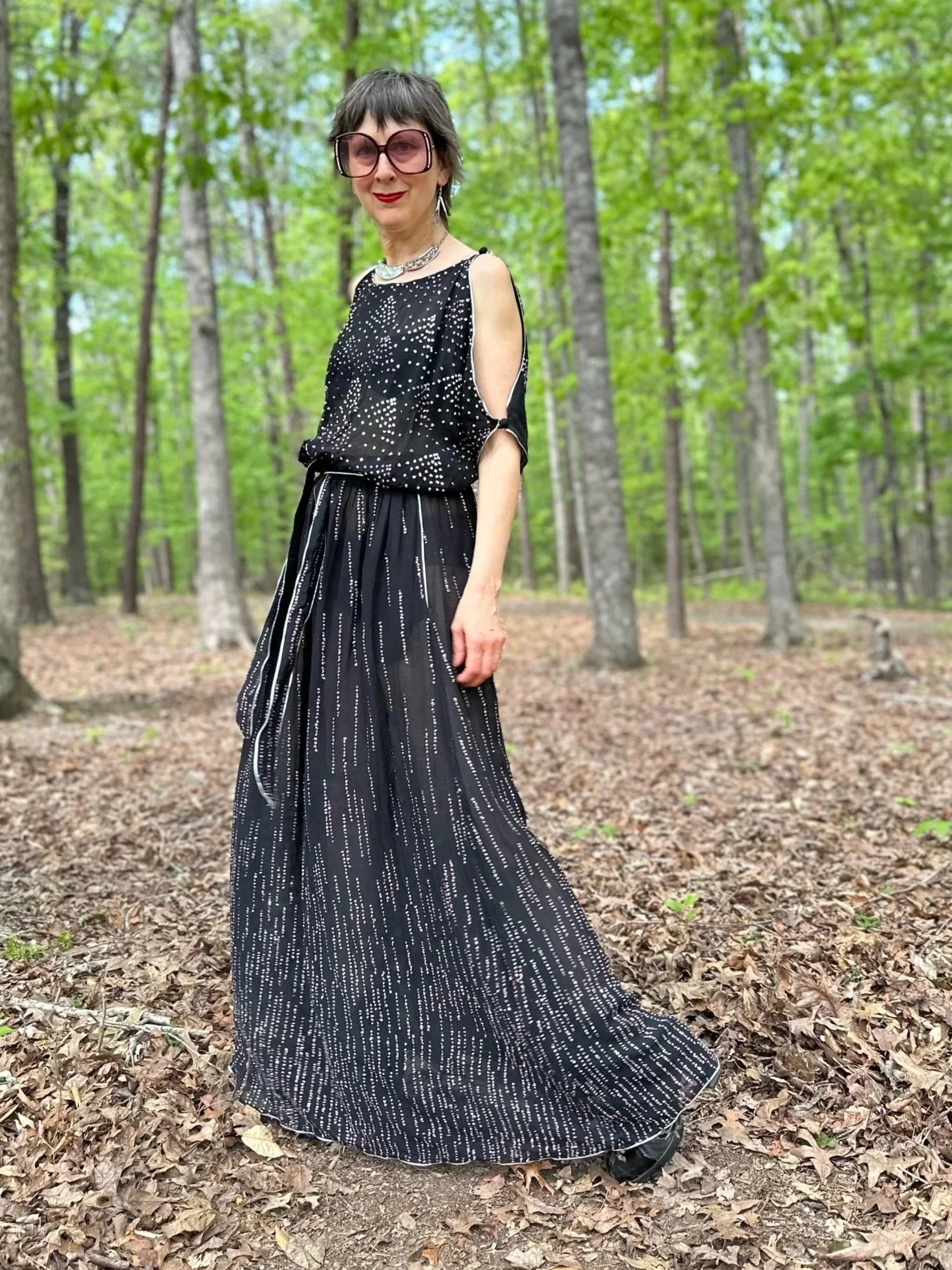 70s Janice Wainwright at Forty Seven Poland Street Glitter Maxi