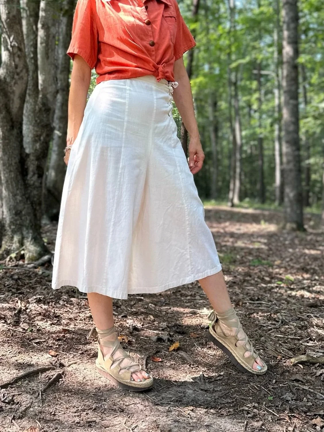 1930s to 40s White Cotton Culottes