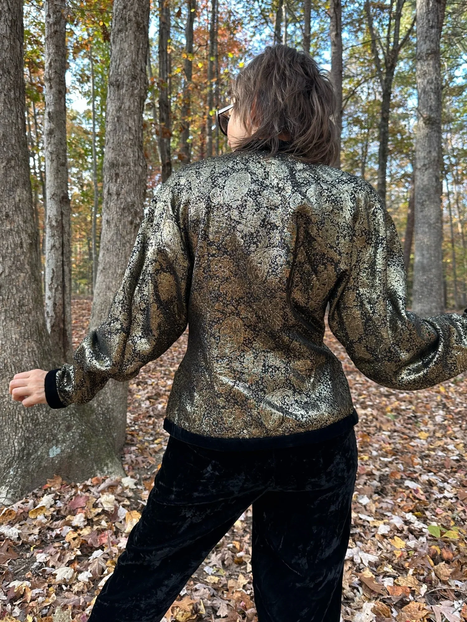 1980s Lanvin Gold Brocade Smoking Jacket — Noble Vintage Clothier