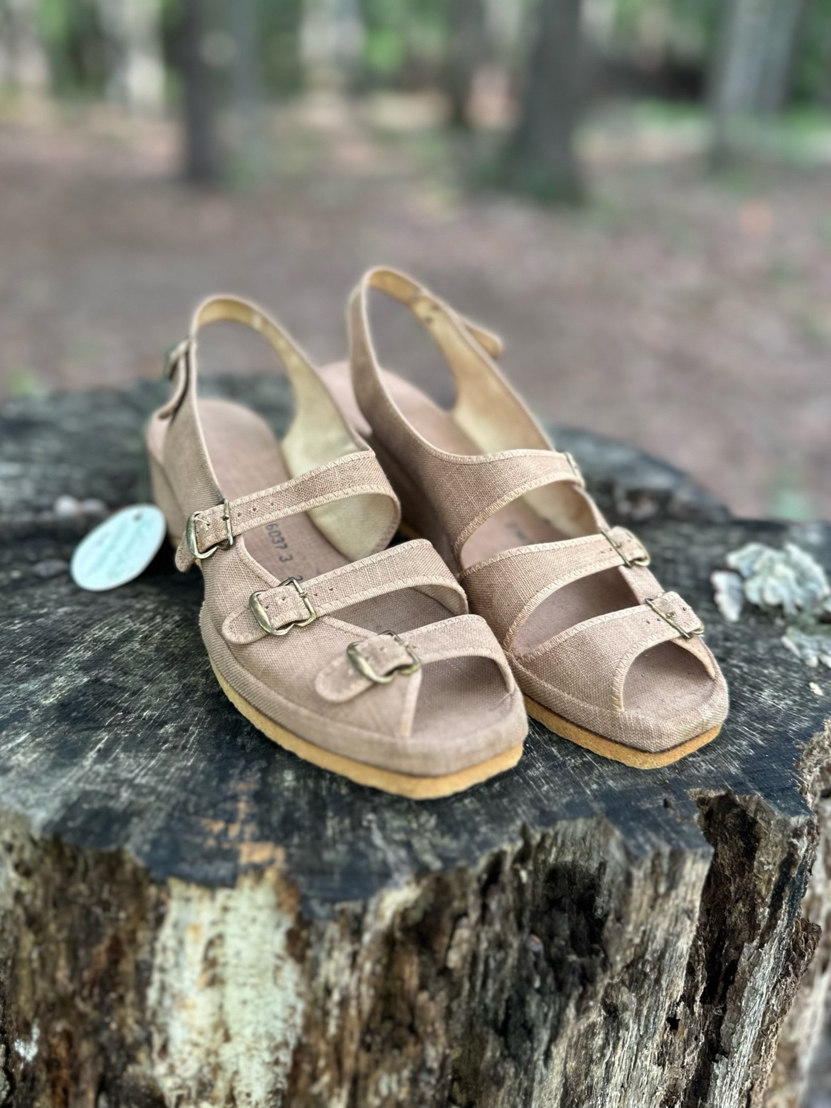 1950s Strappy Wedge Sandals