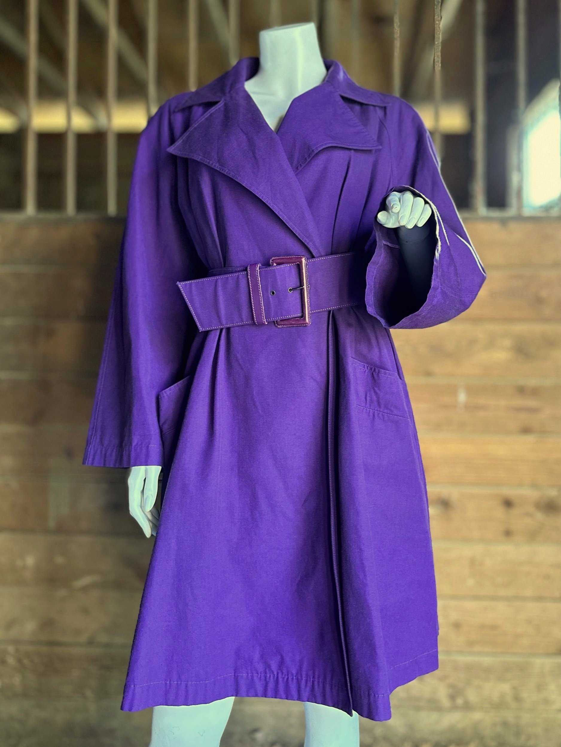 1990s Christian Lacroix Purple Trenchcoat