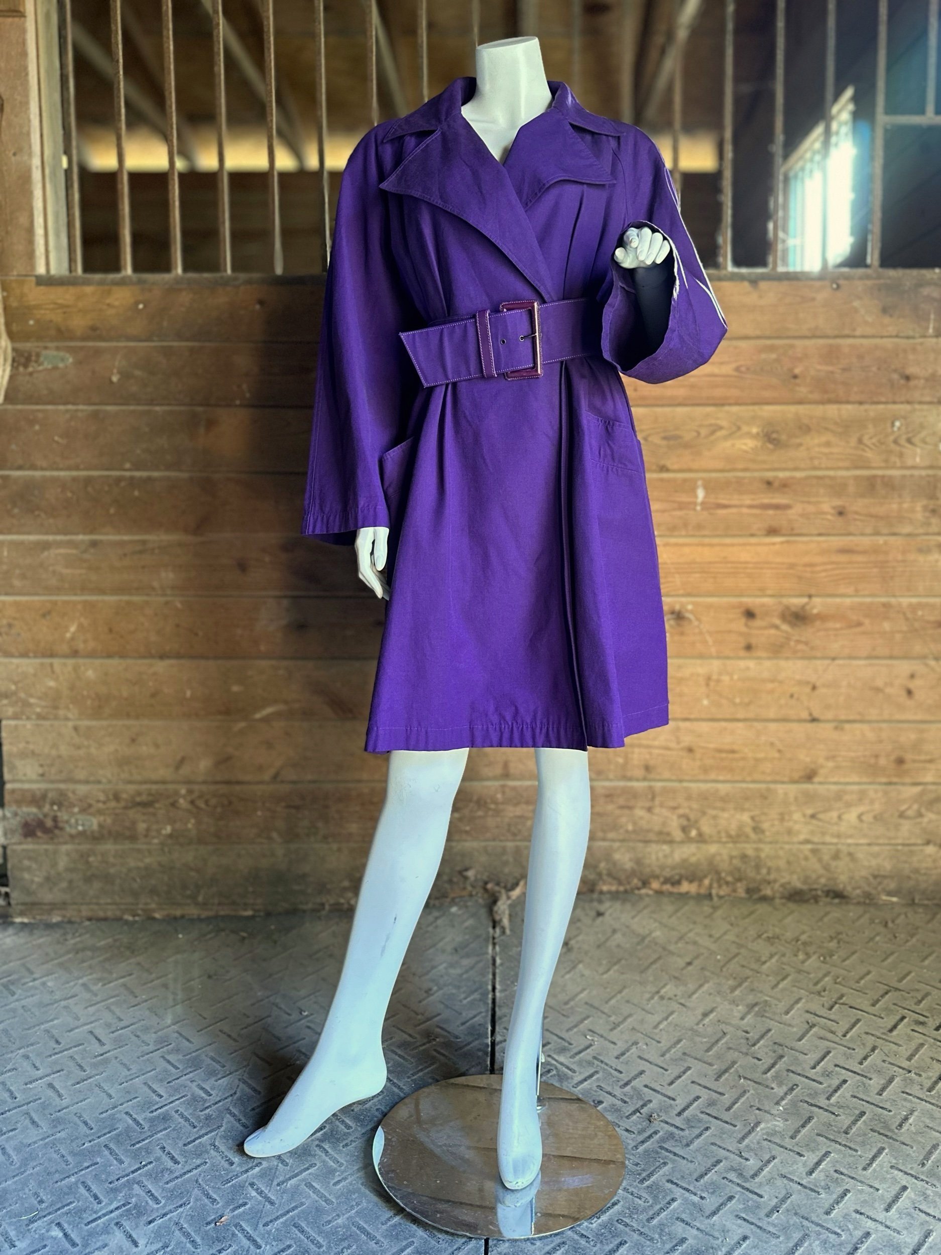 1990s Christian Lacroix Purple Trenchcoat