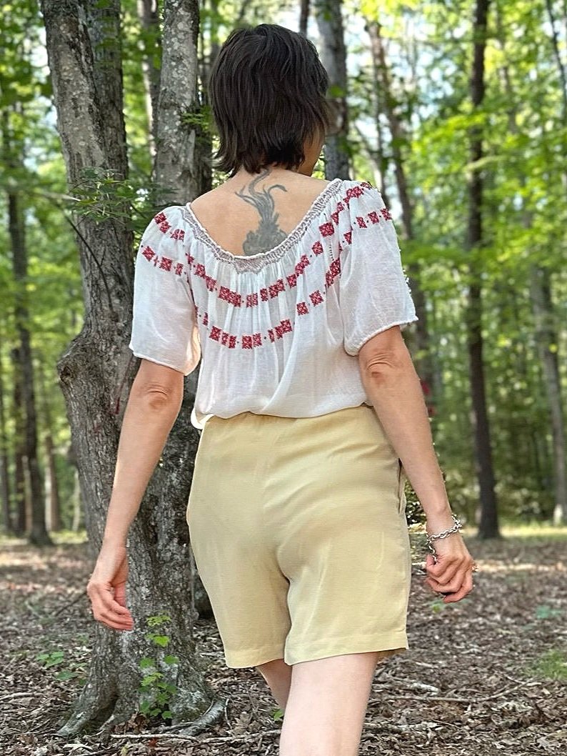 1930s Hand Made Romanian Gauze Top