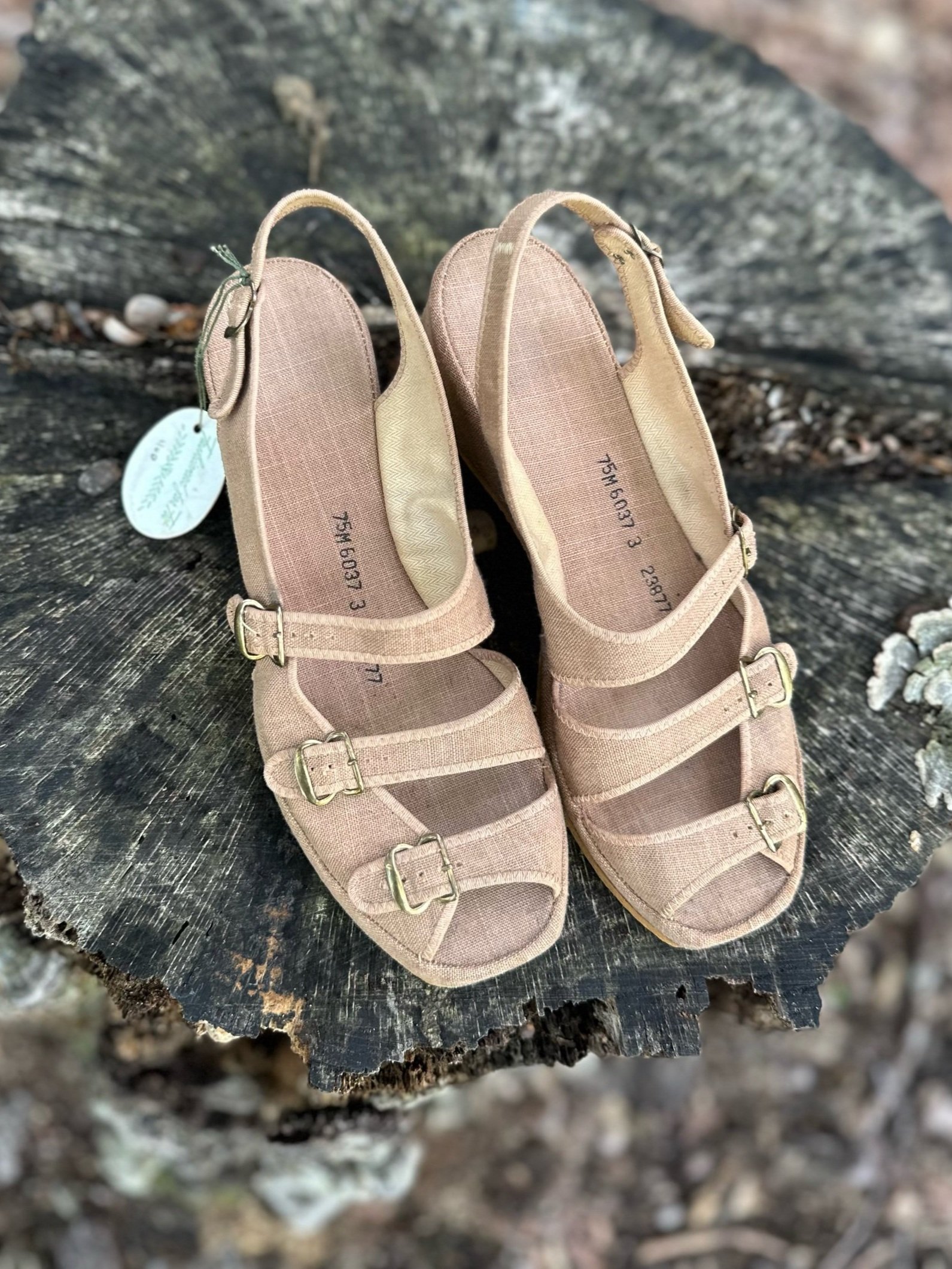 1950s Strappy Wedge Sandals