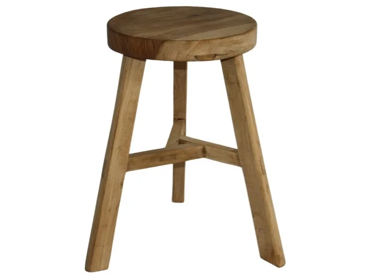 Low Round Elm Stool