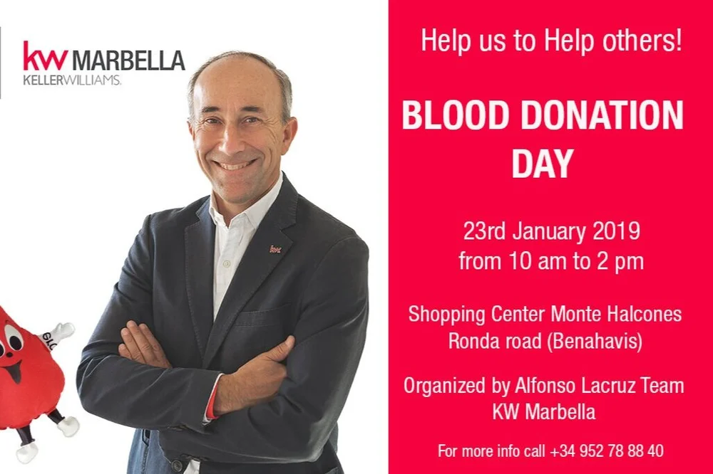 Blood donation day organised by Alfonso Lacruz Team in Benahavis