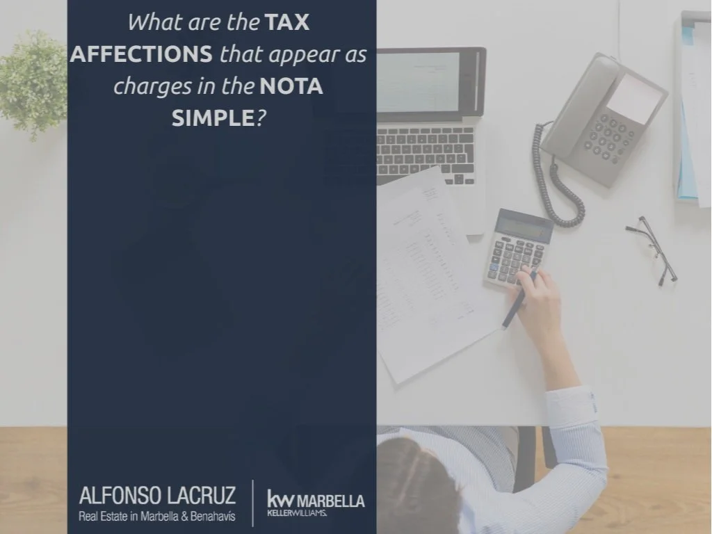 What are the tax affections that appear as charges in the Nota Simple?