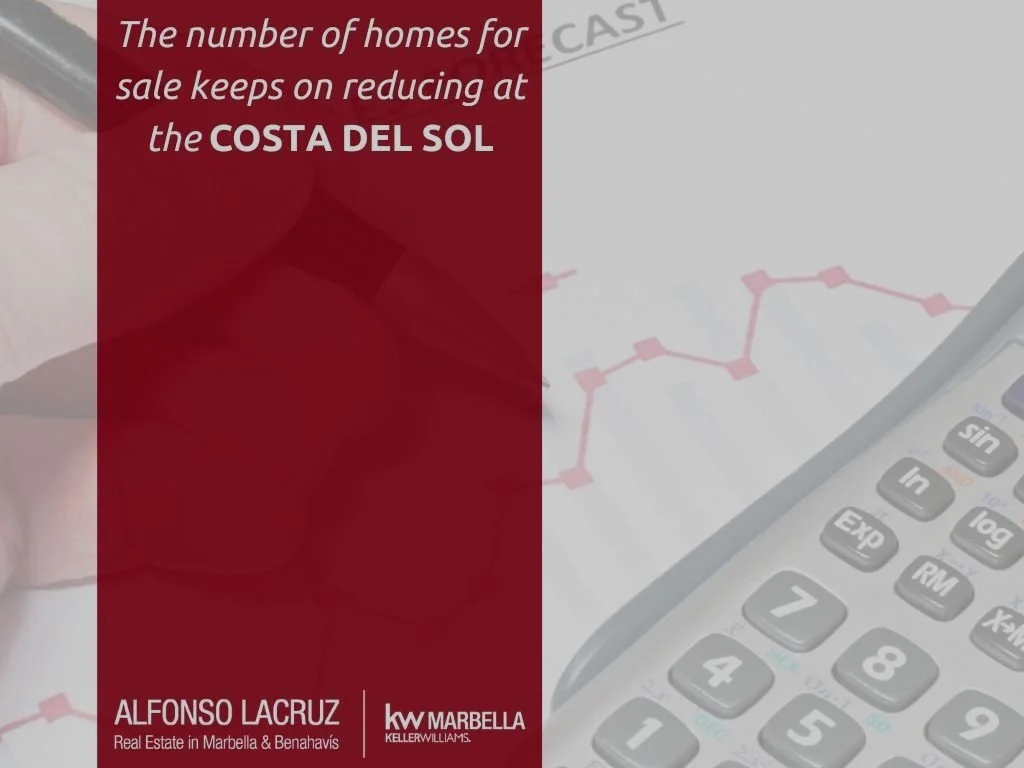 The number of homes for sale keeps on reducing at the Costa del Sol