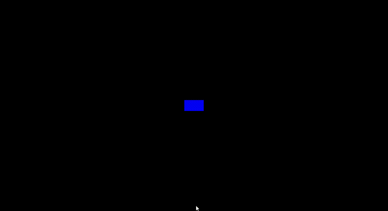 Square colour indicates what input is currently being pressed: White - up (increase speed) Red - down (decrease speed/stop) Blue - nothing