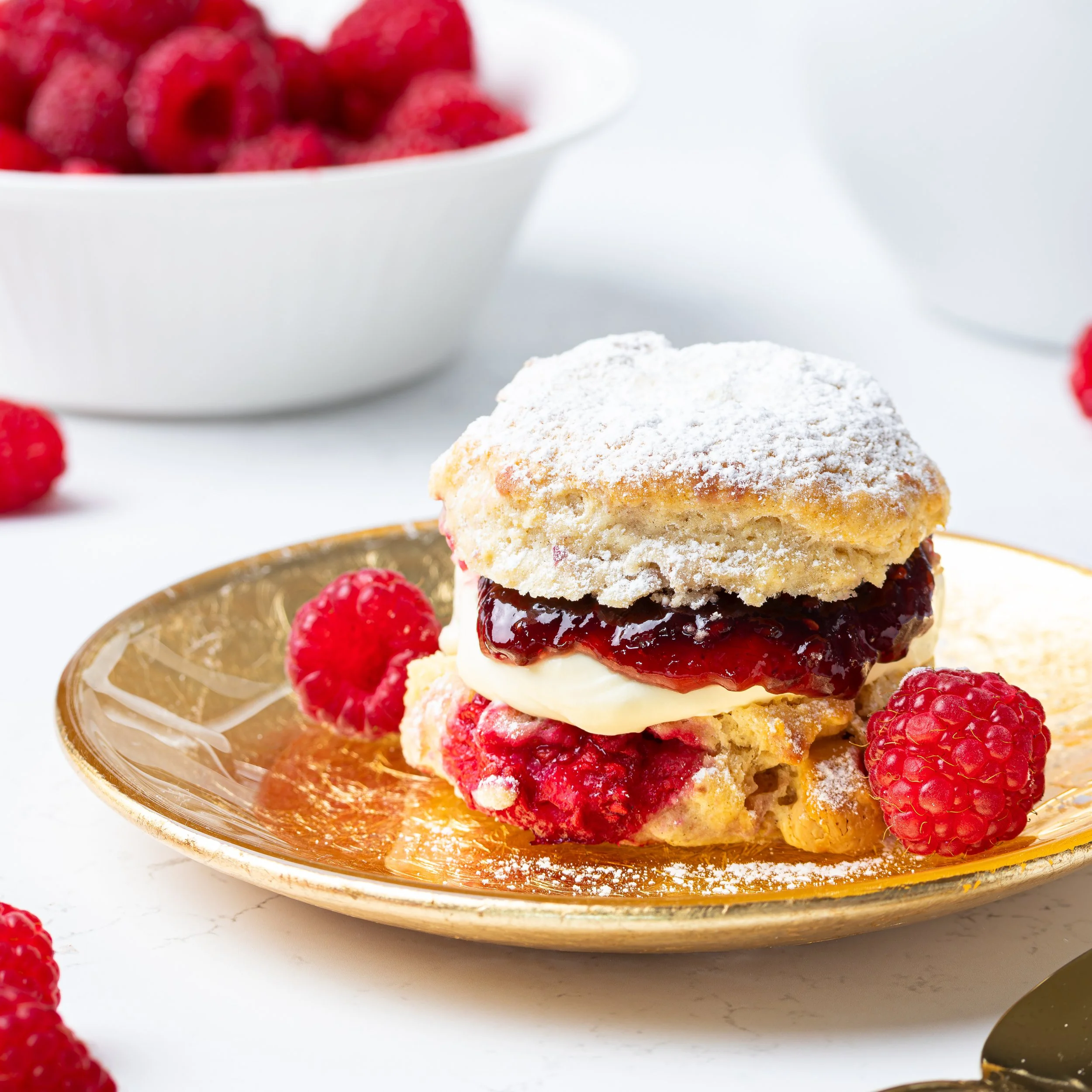 Raspberry &amp; White Chocolate Scones