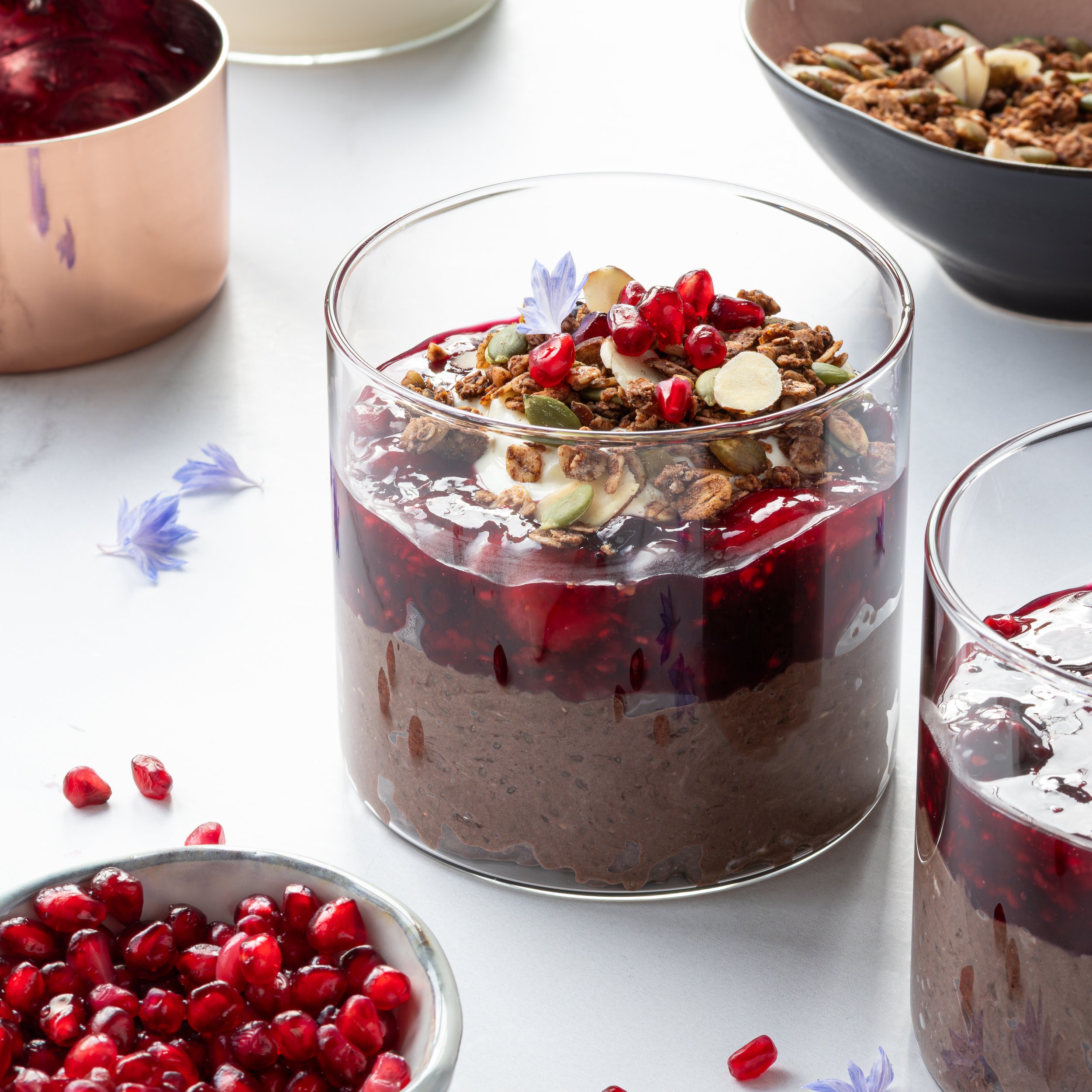 Chocolate &amp; Berry Chia Pudding