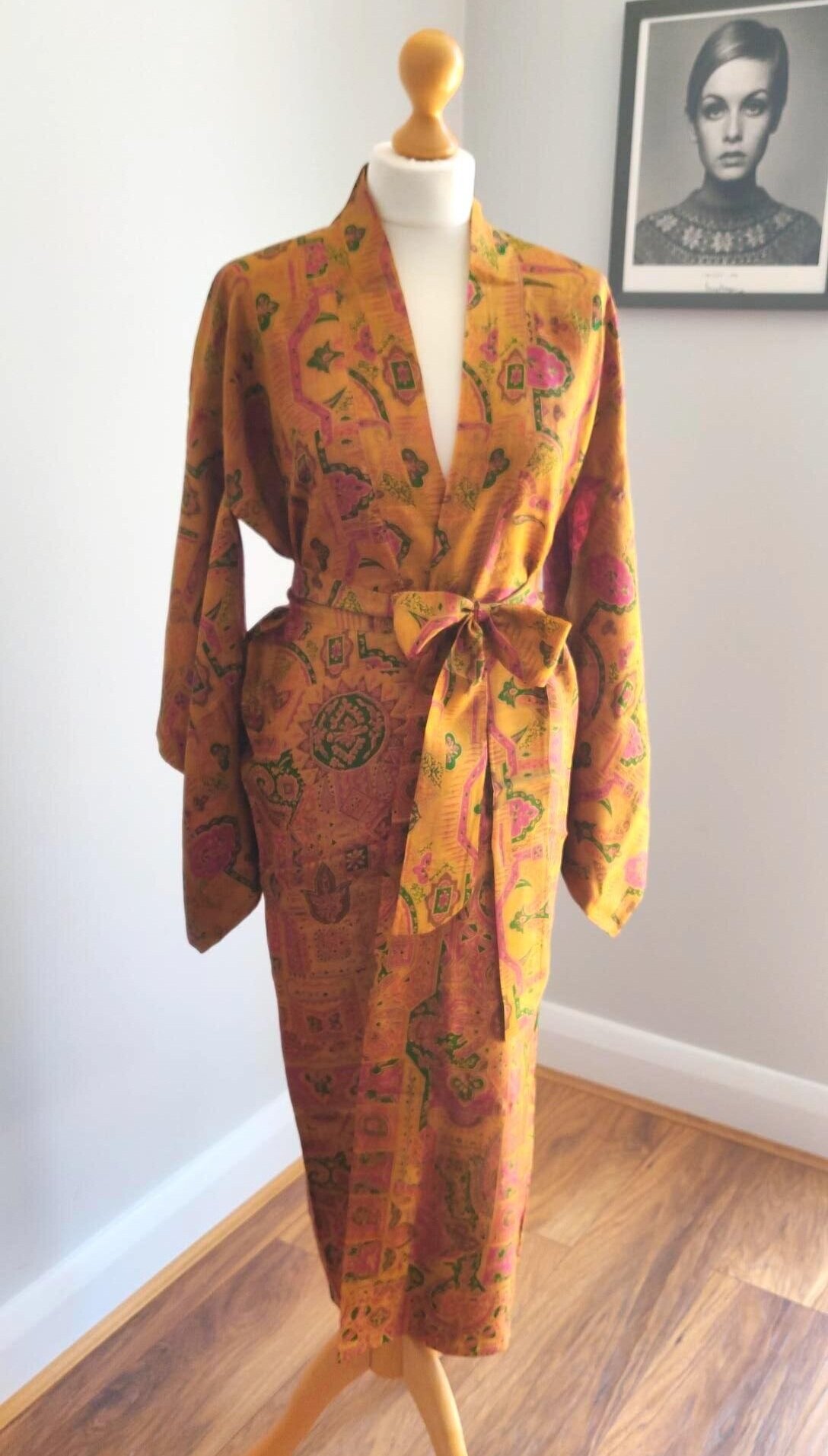 yellow silk robe
