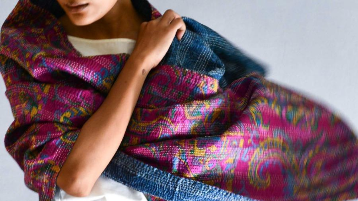 Handmade Kantha Sari Scarves