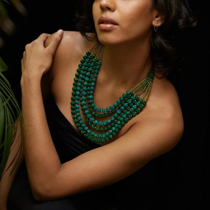 Vintage Sari Silk Bead Necklaces