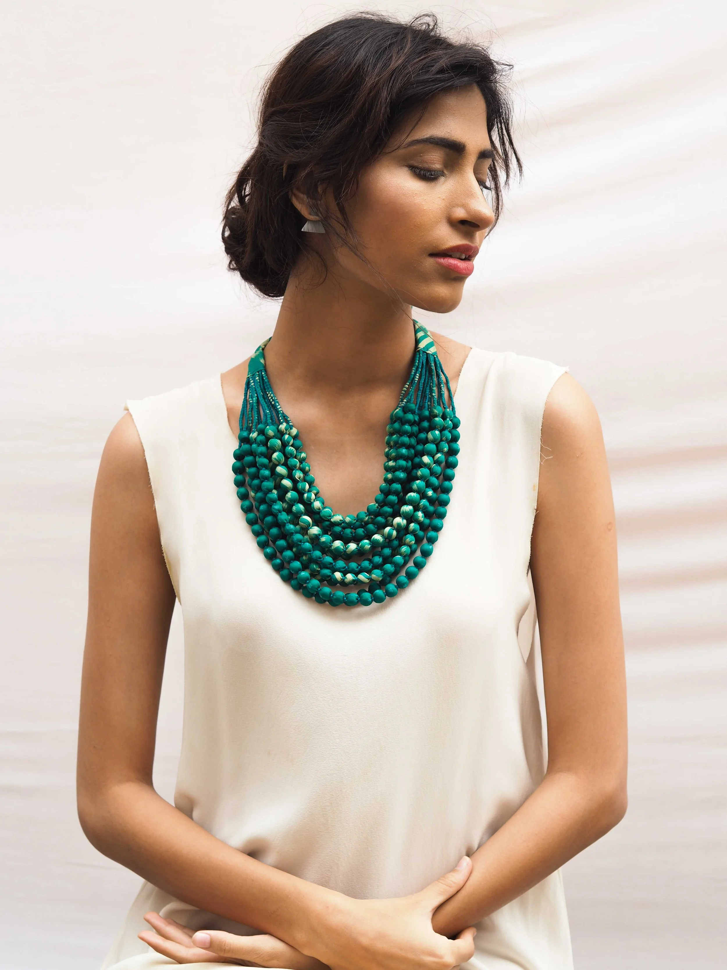 Upcycled Sari Necklace — Jewelled Buddha