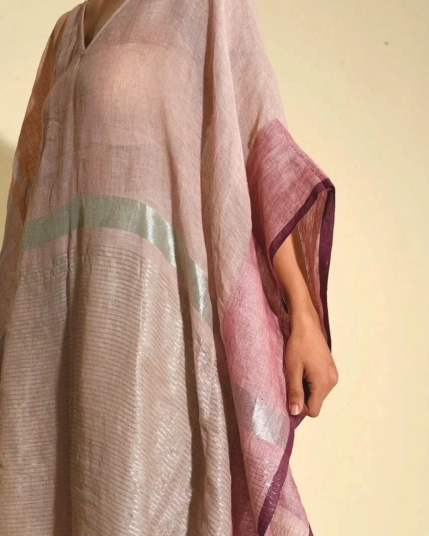 Pink summer kaftan dress