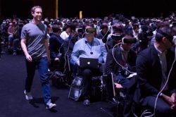 Mark Zuckerberg walks to the stage at Samsung’s Galaxy S7 launch event. Photo from Forbes, “Mark Zuckerberg and Virtual Reality Outshine Samsung's Galaxy S7,” 2/22/16.