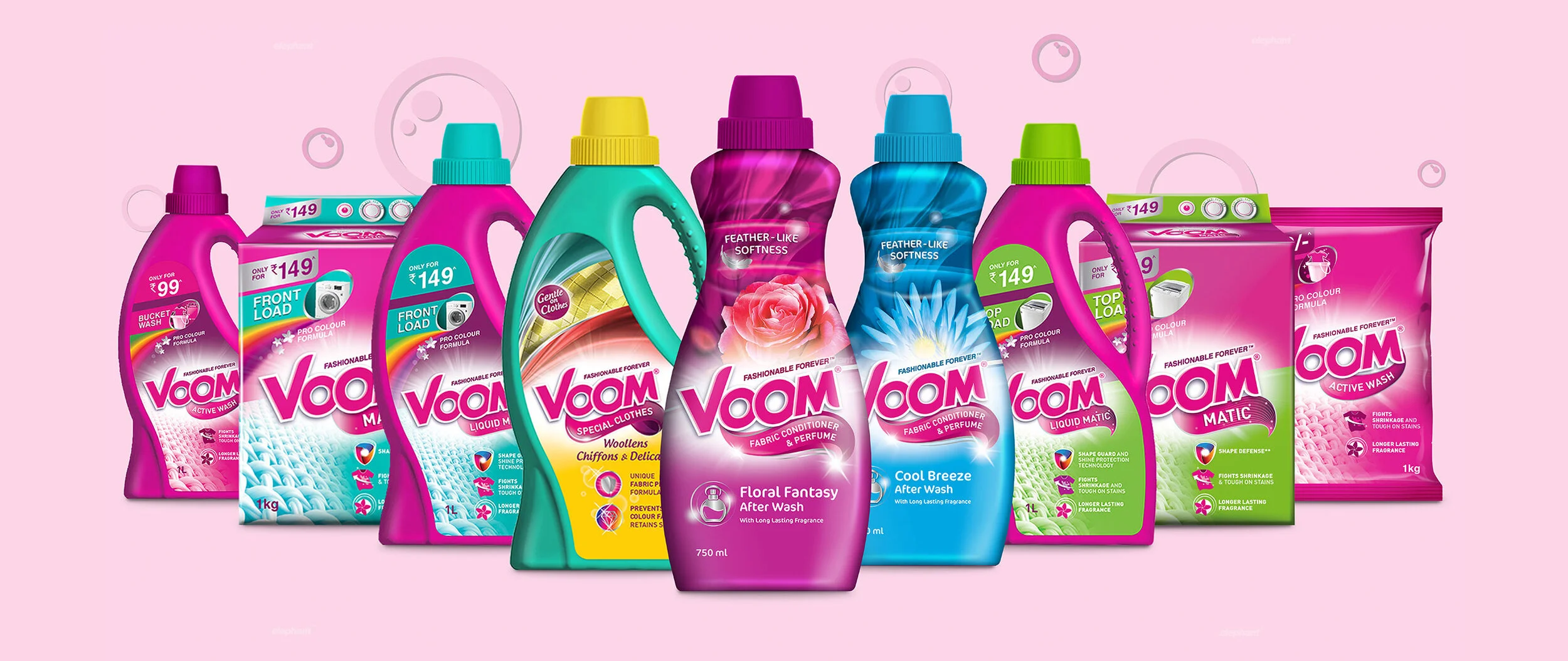 Voom Fabric Detergent Elephant Design