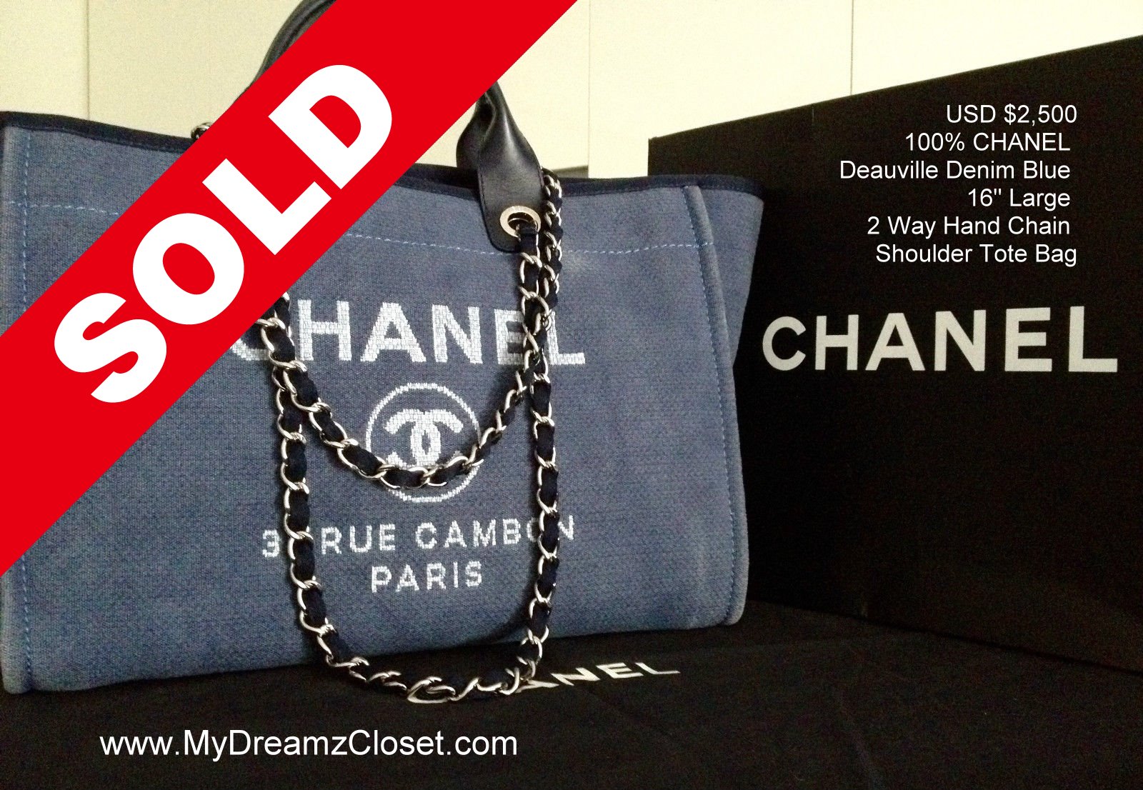 Chanel Deauville Blue Denim Bag