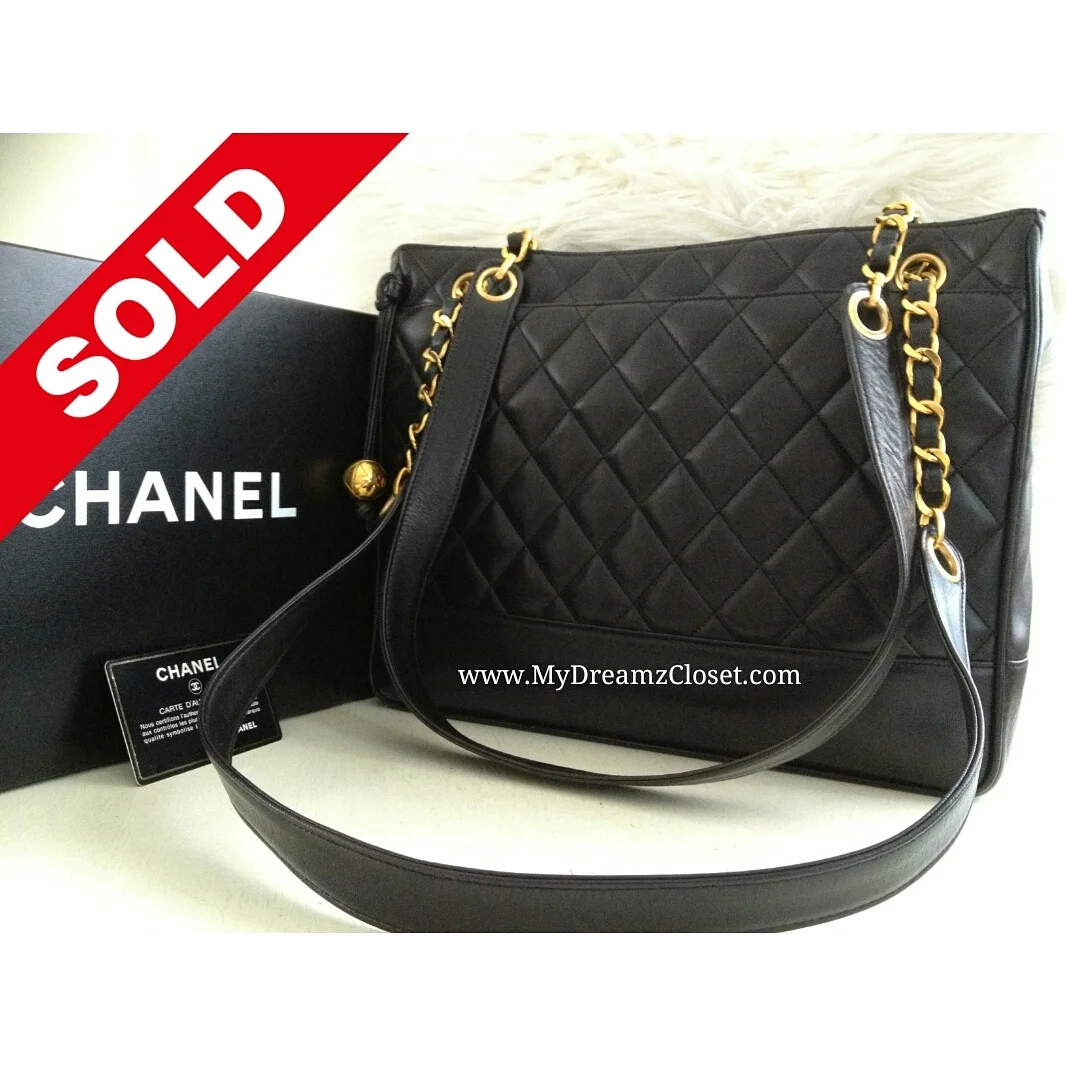Chanel Black Lambskin Tote 