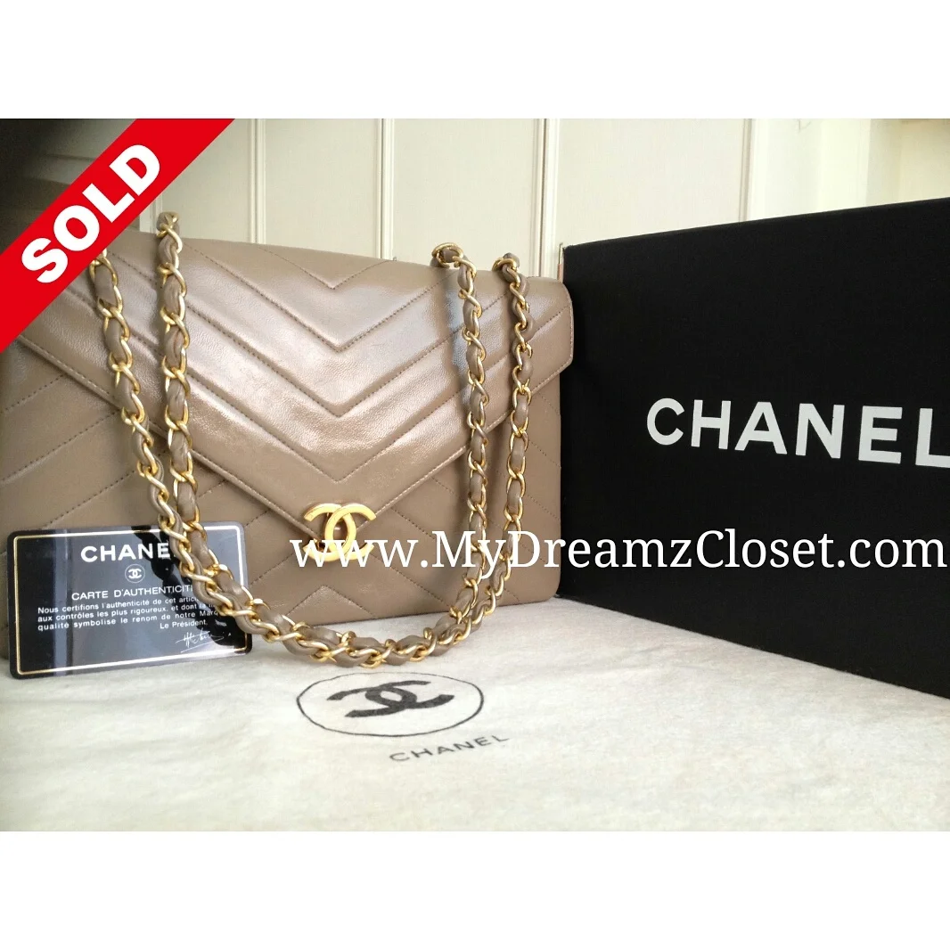 Chanel Beige Lambskin Flap