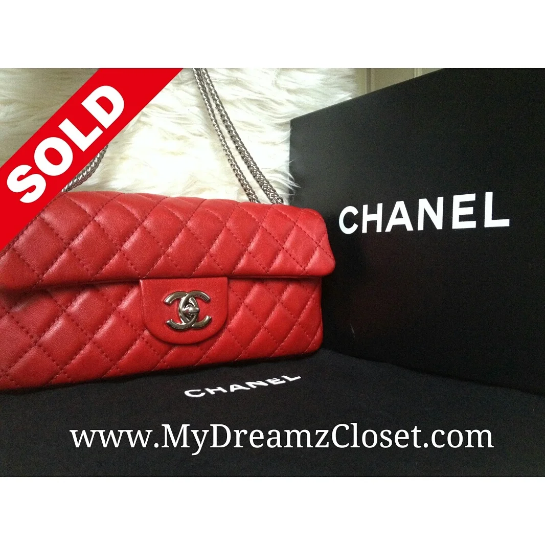 Chanel Red Lambskin Flap