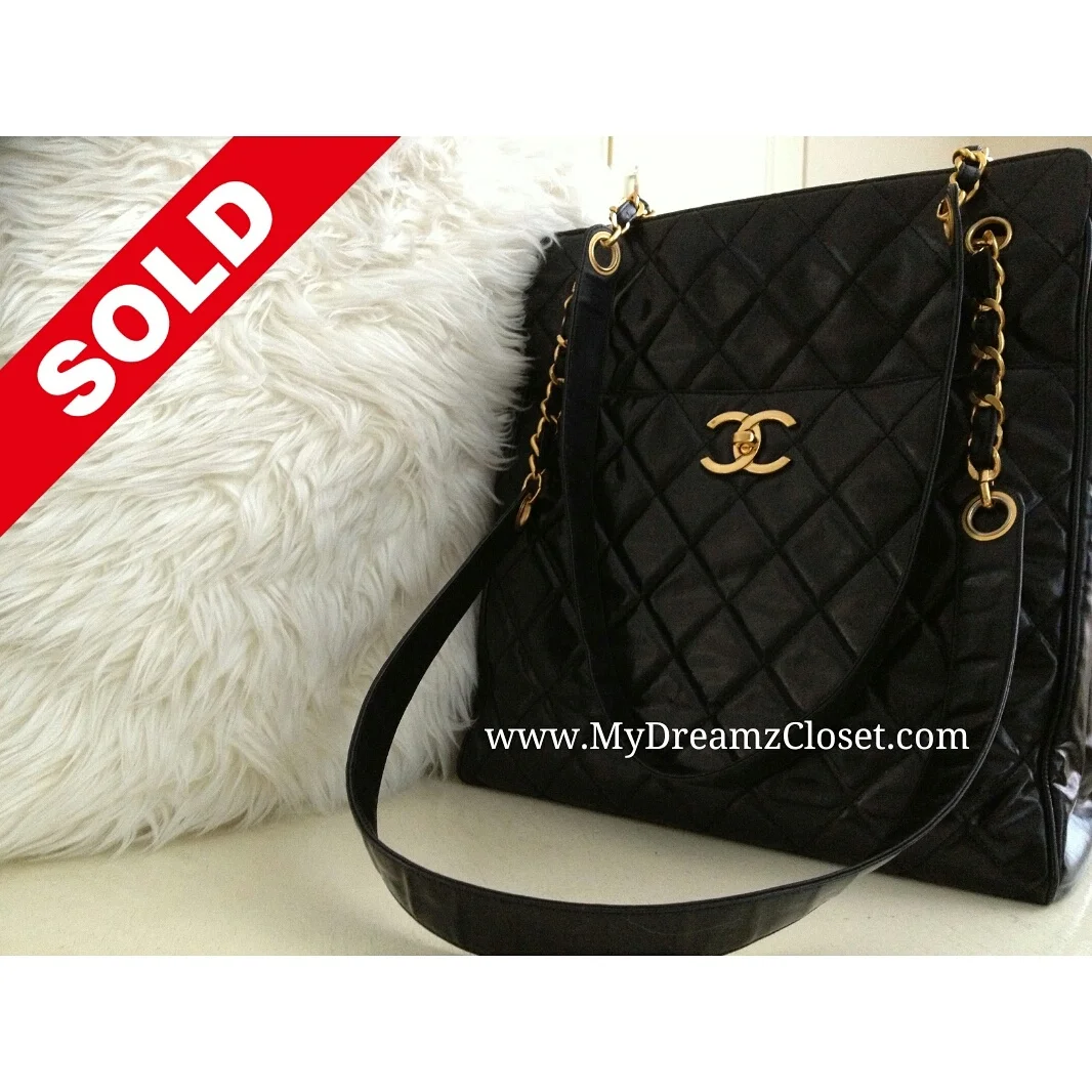 Chanel Black Lambskin Tote 