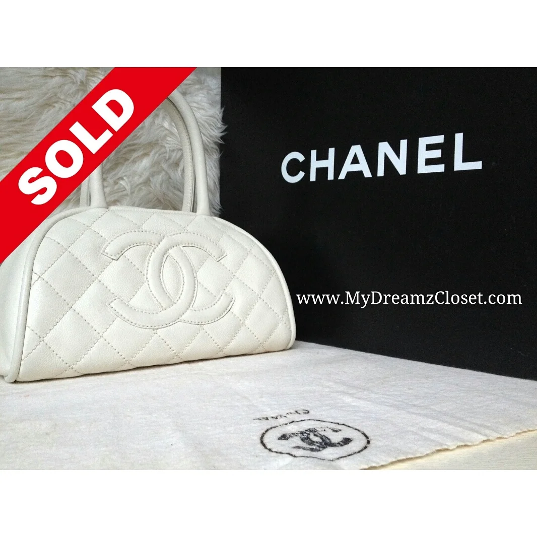 Chanel White Lambskin Tote