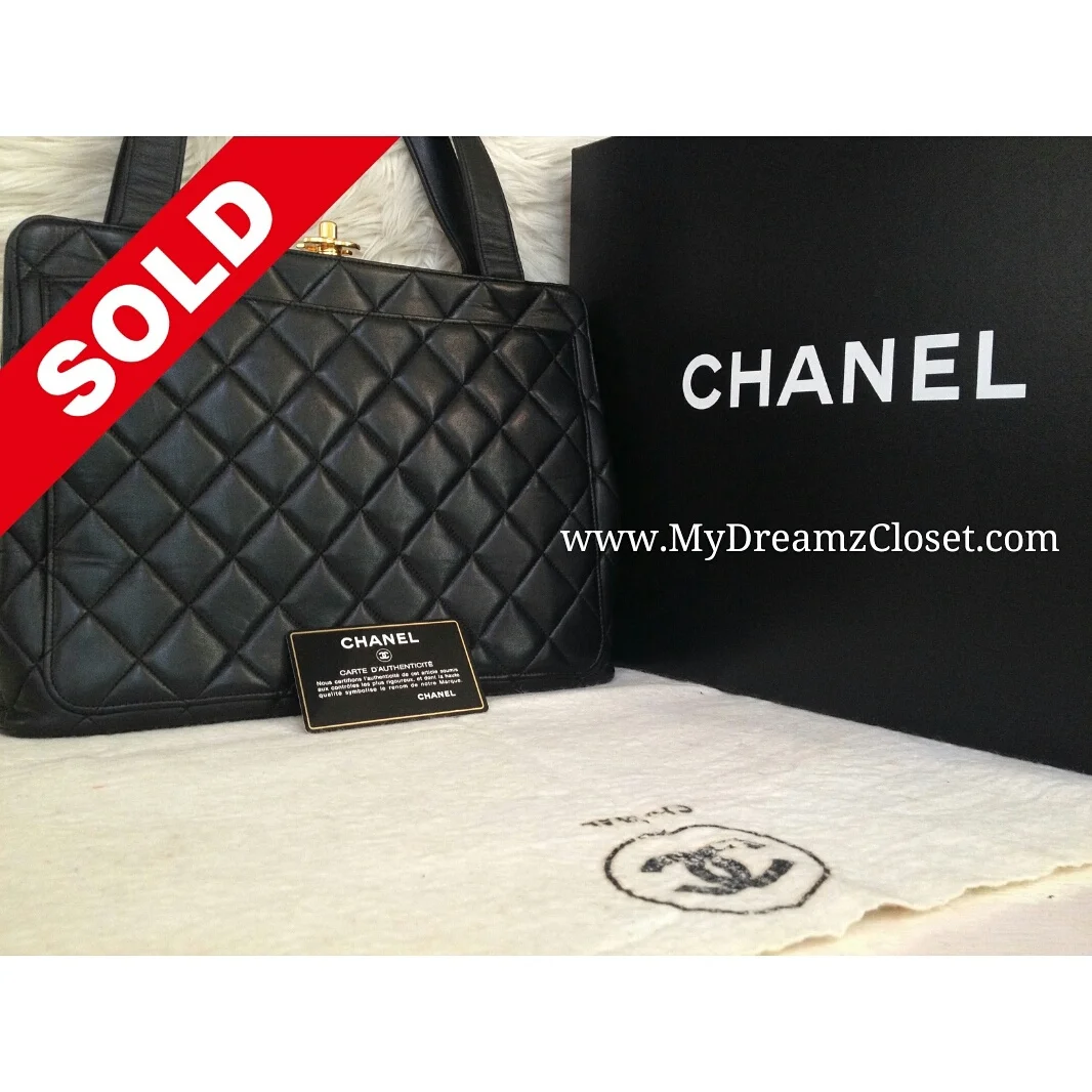 Chanel Black Lambskin Tote