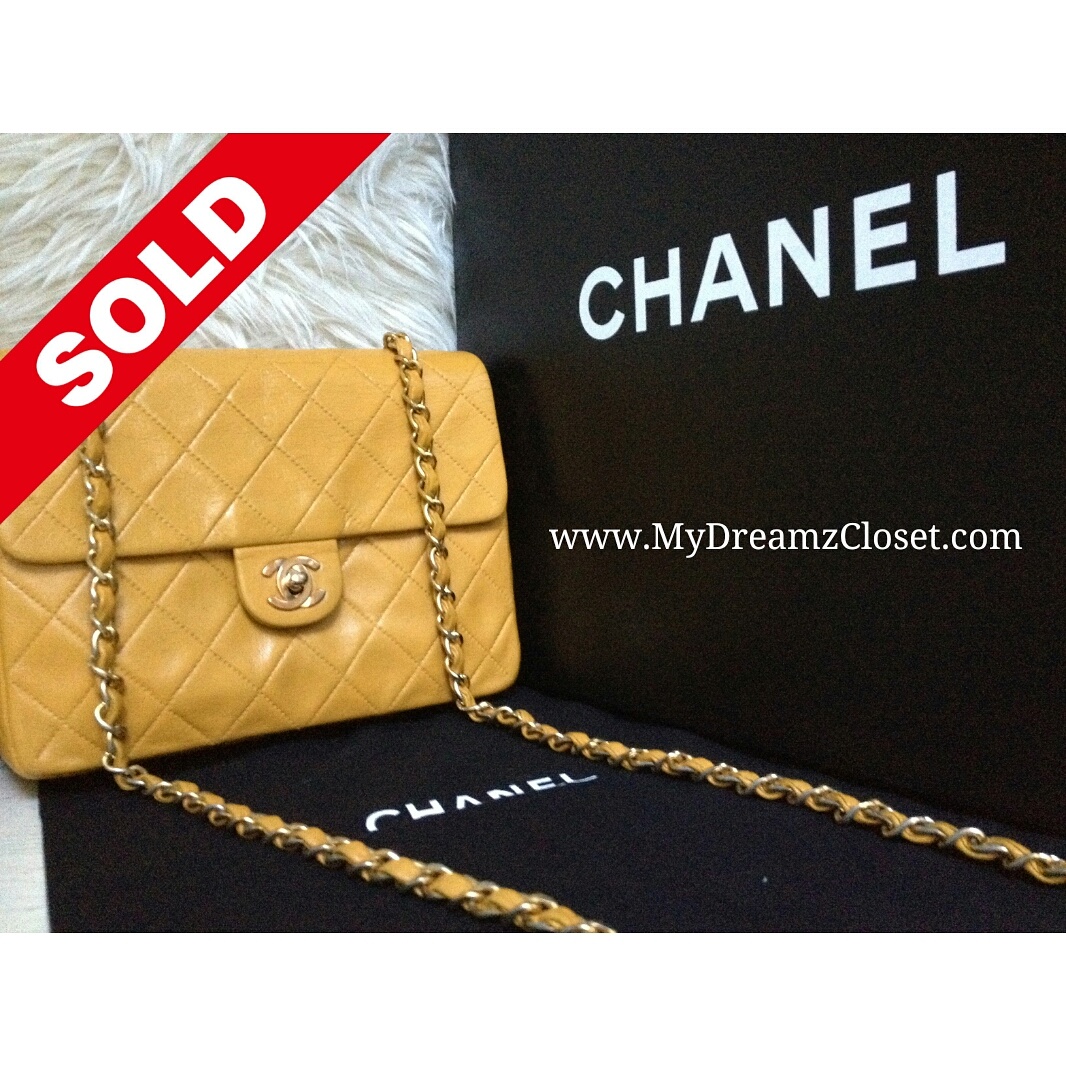 Chanel Yellow Lambskin Flap