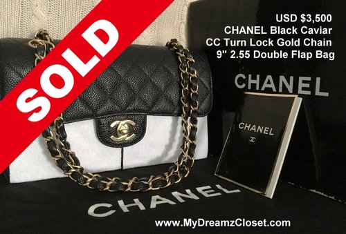 CHANEL Metallic Caviar Quilted Medium Double Flap Argent 1125553