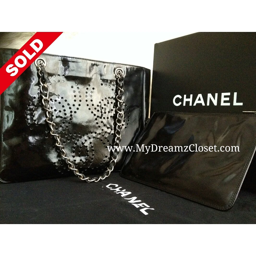 Chanel Black Patent Tote