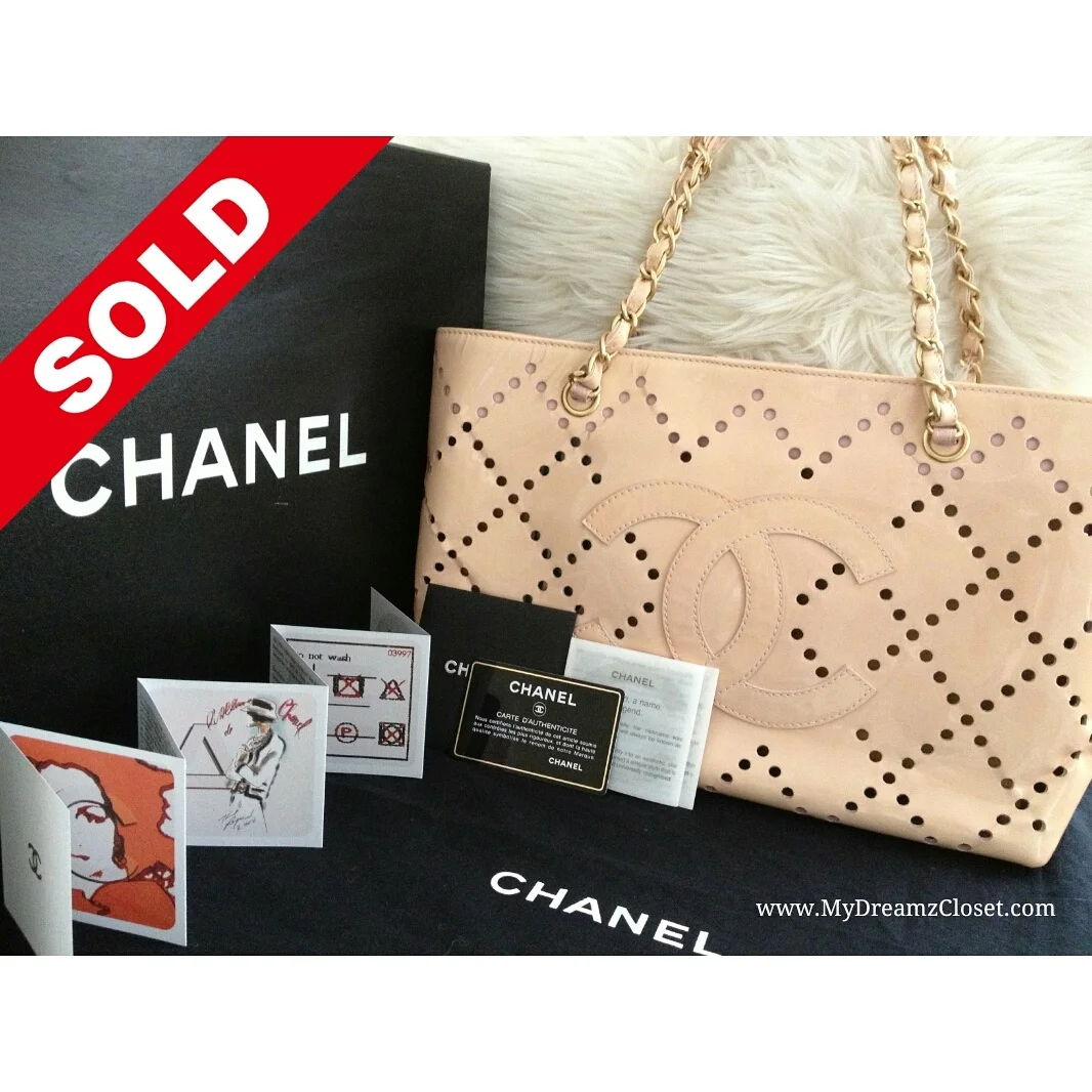 Chanel Beige Patent Tote