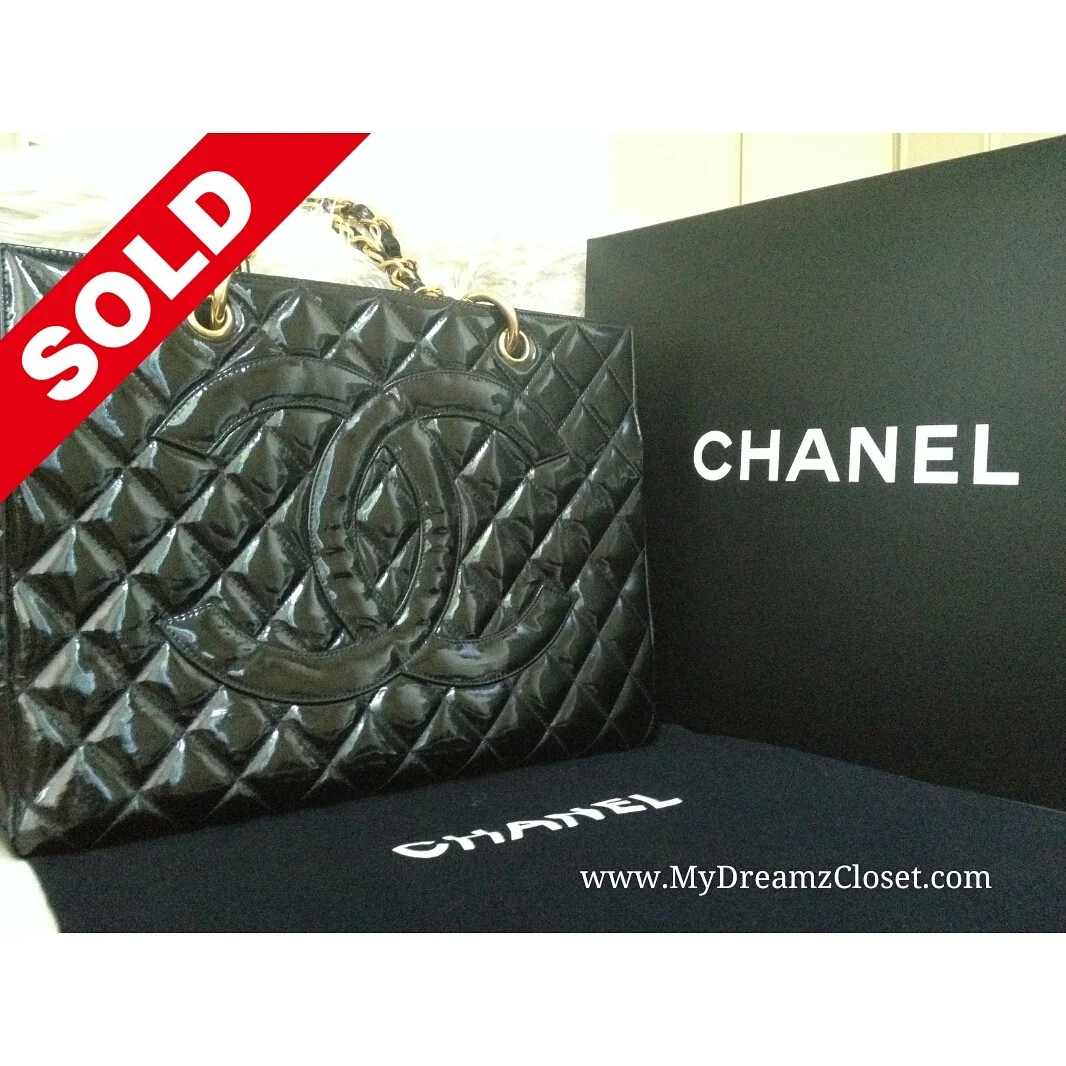 Chanel Black Patent Tote