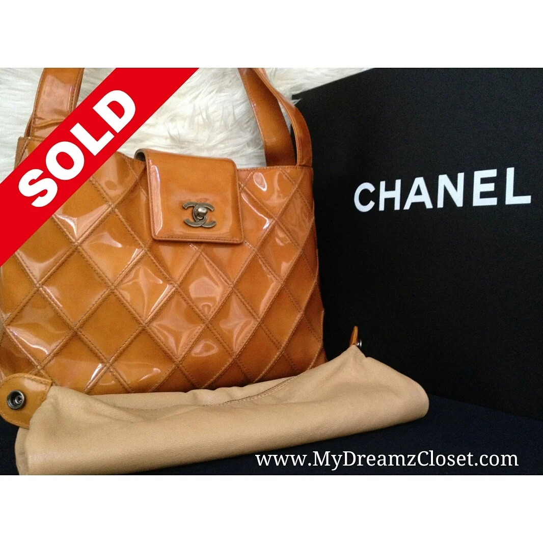 Chanel Brown Patent Tote