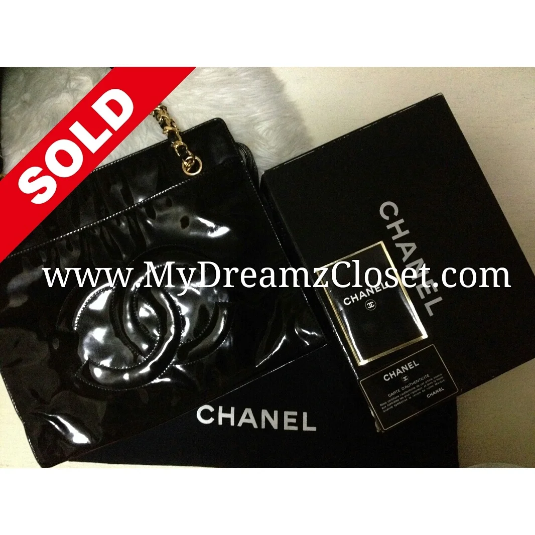 Chanel Black Patent Tote