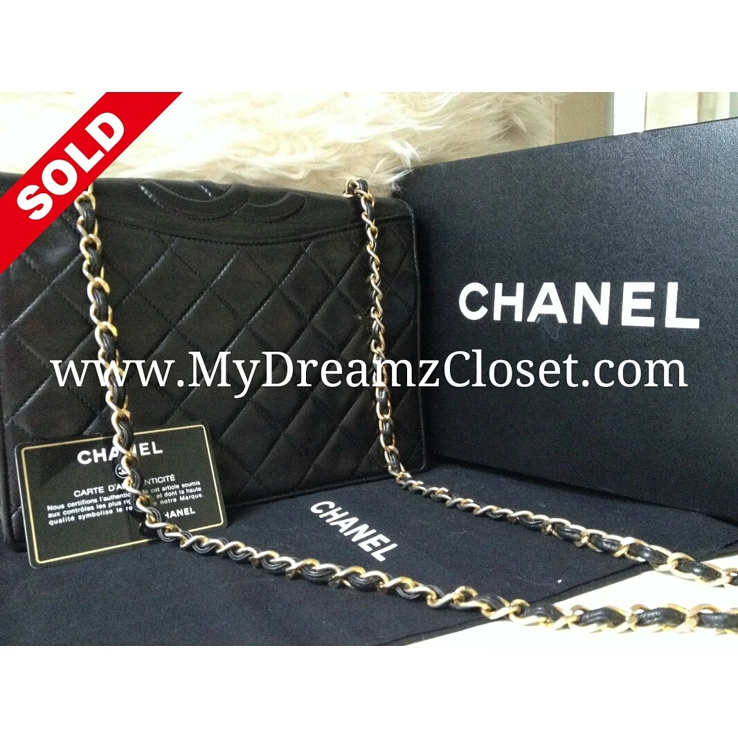 Chanel Black Lambskin Clutch