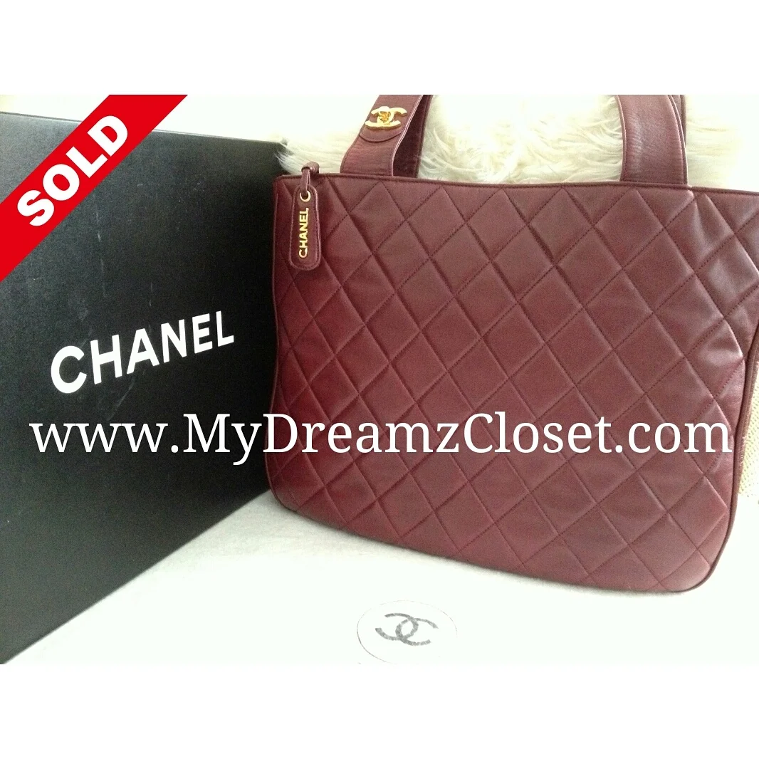 Chanel Burgundy Lambskin Tote