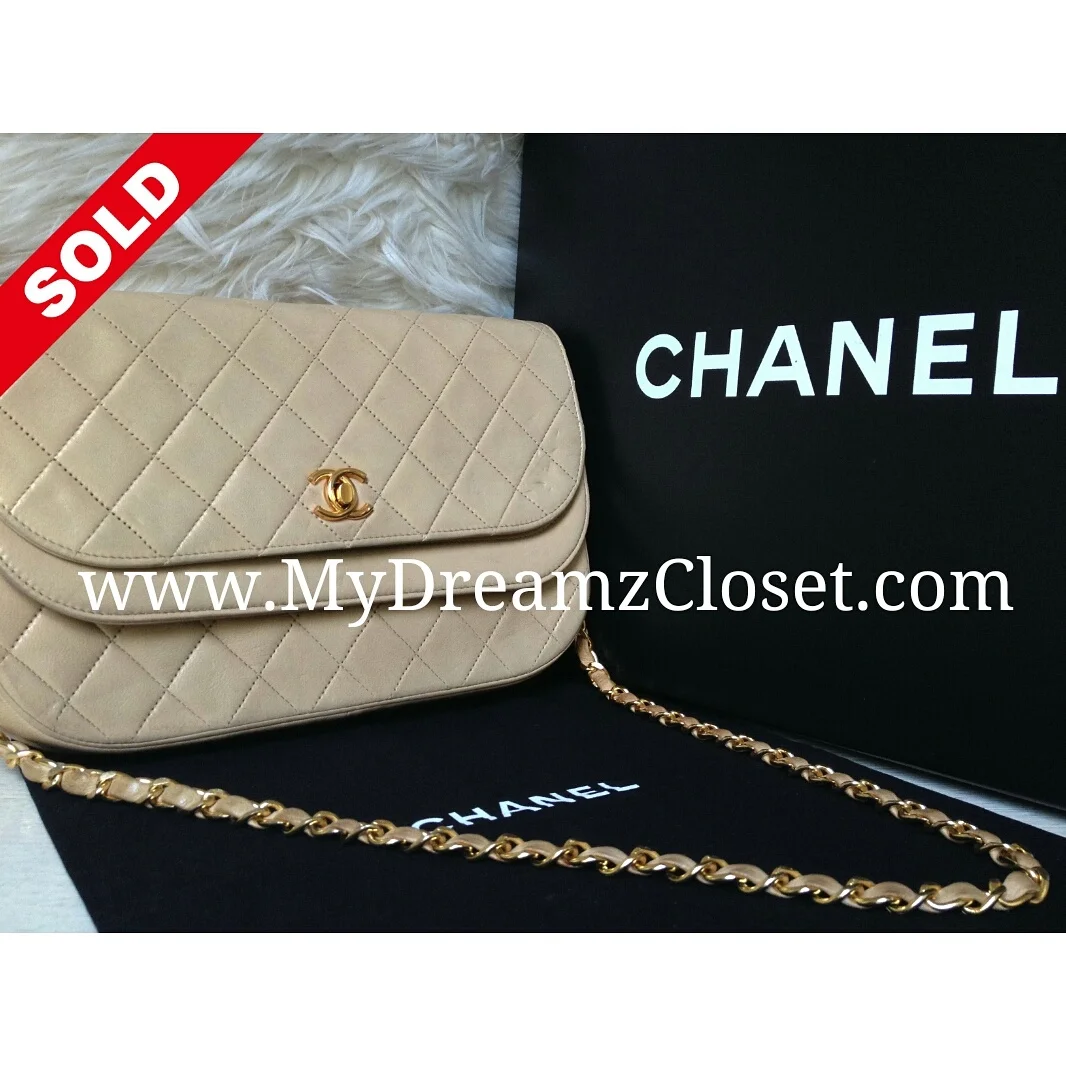 Chanel Beige Lambskin Tote