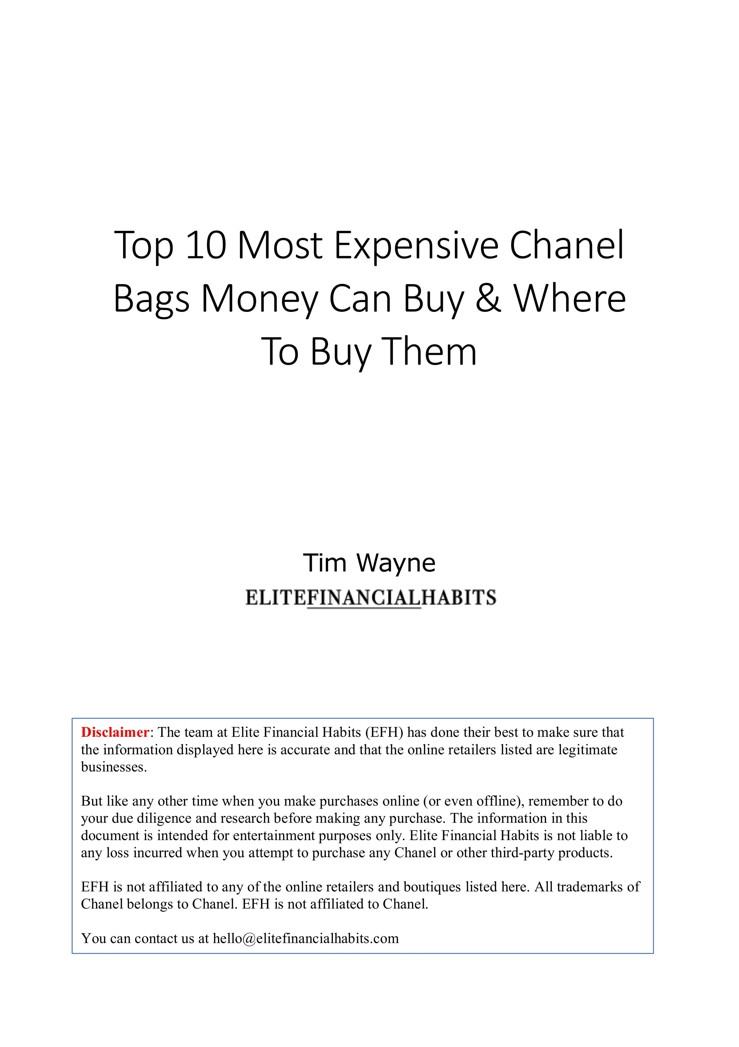 15. Top 10 Most Expensive Chanel Bags My Dreamz Closet