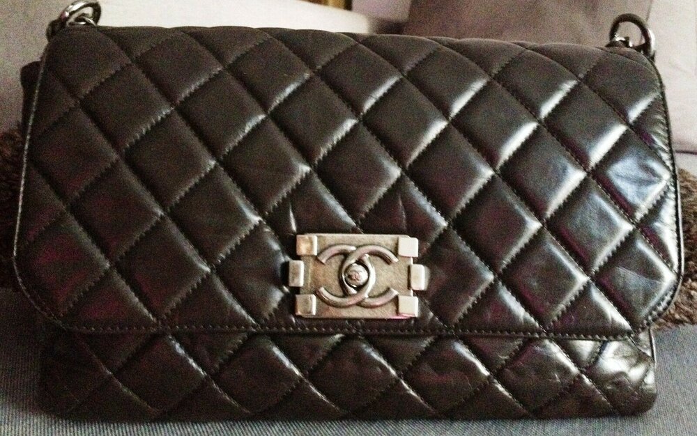SOLD - FULL SET CHANEL Charcoal Brown Distressed Glazed Calfskin
