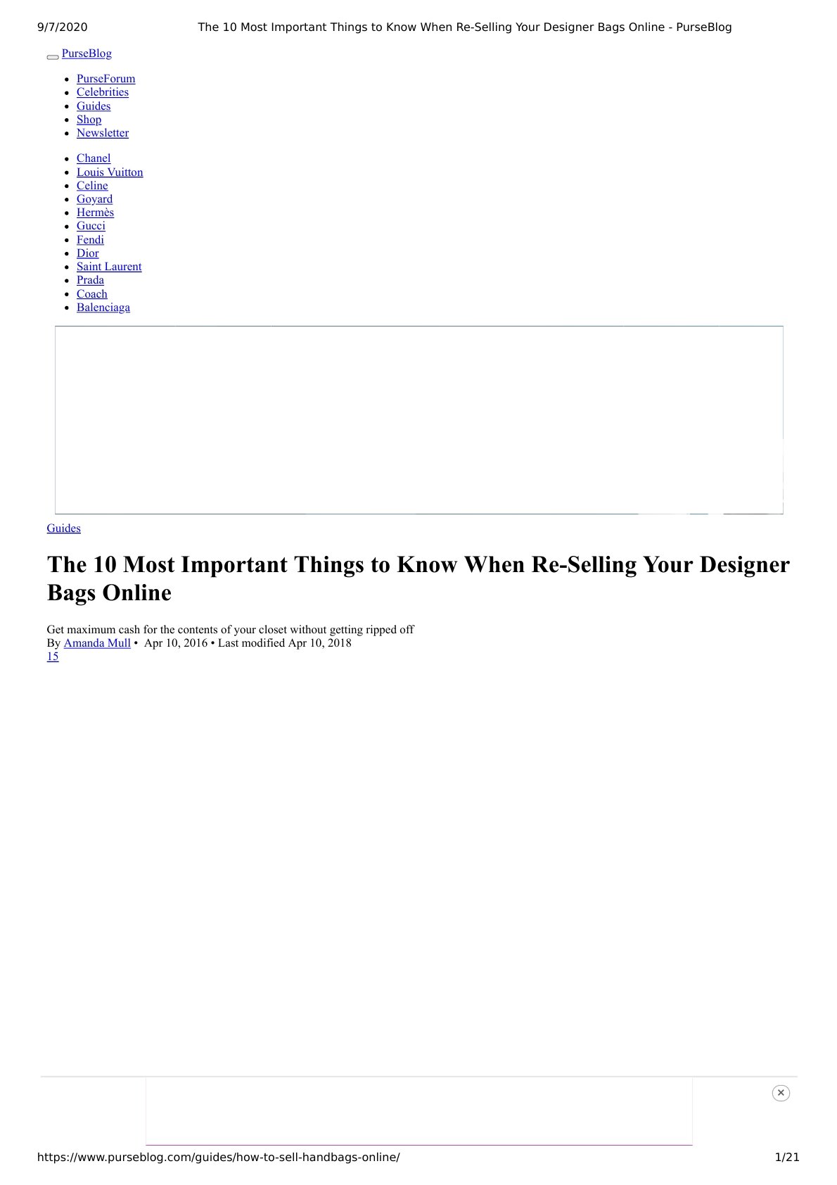 The 10 Most Important Things to Know When Re-Selling Your Designer Bags  Online - My Dreamz Closet
