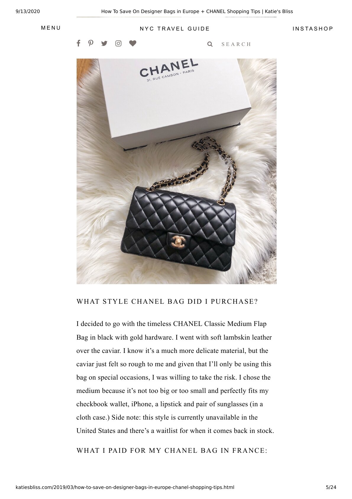 how to save on designer bags in europe + chanel shopping tips - My