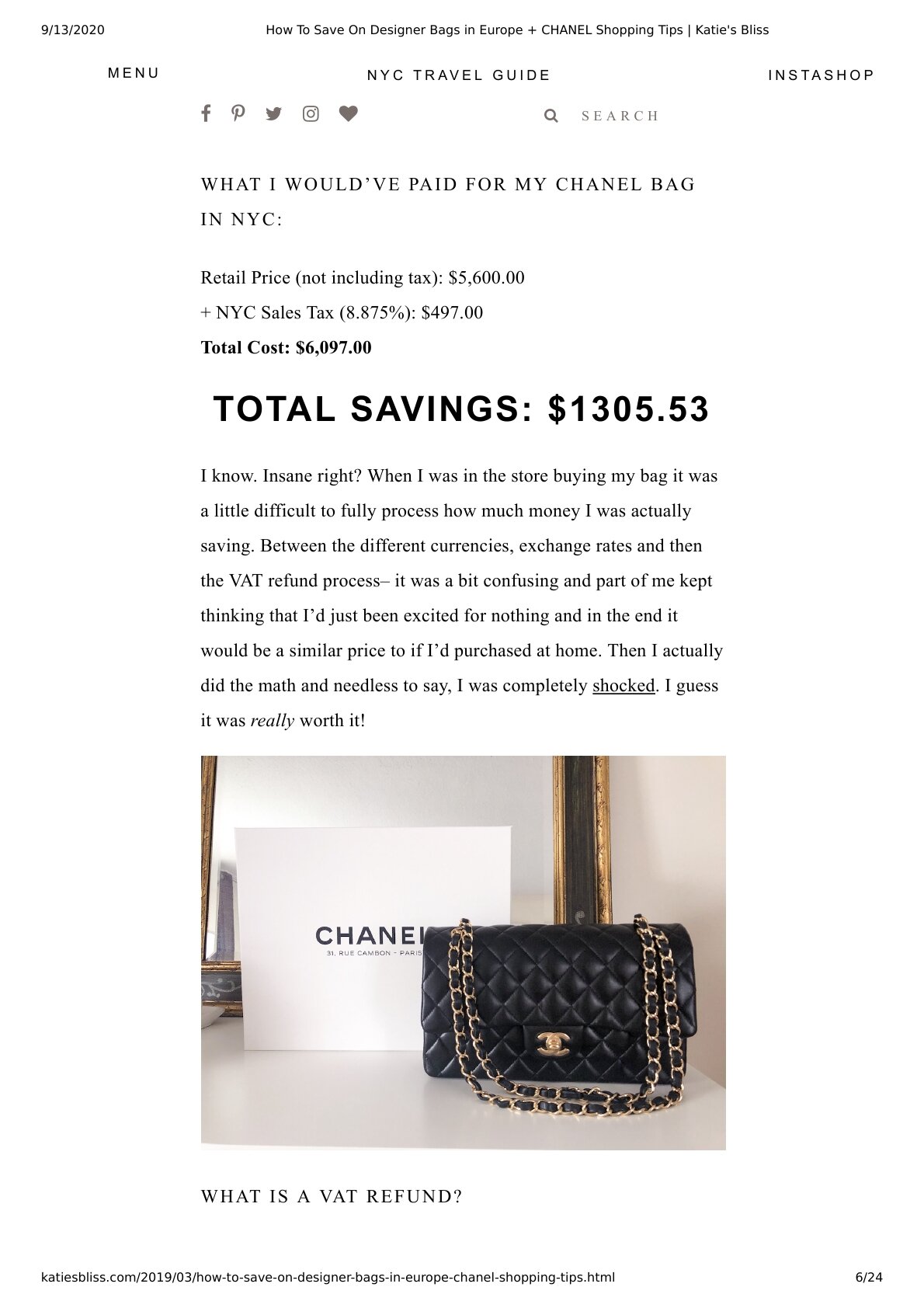 chanel italy price 2022