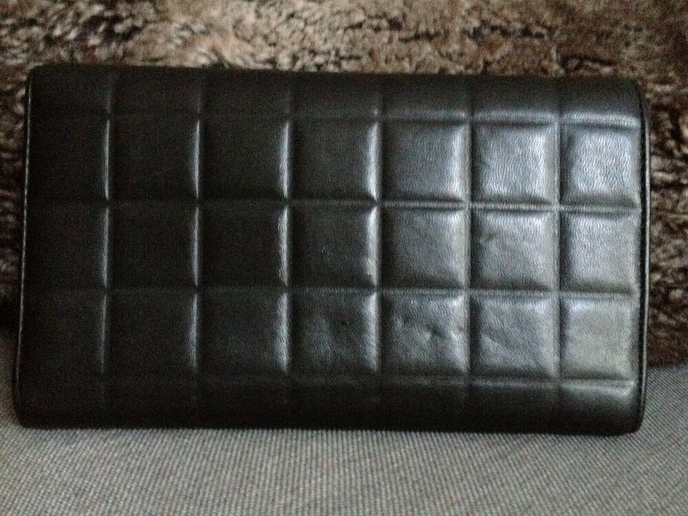 CLASSIC CHANEL Black Chocolate Bar Lambskin Leather Trifold Long Wallet -  My Dreamz Closet