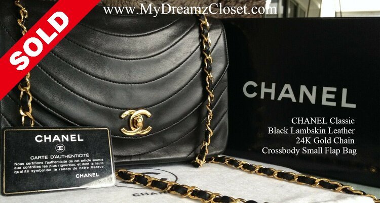 CHANEL Classic Black Lambskin Leather 24K Gold Chain Crossbody Small Flap  Bag - My Dreamz Closet