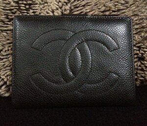 chanel black card case wallet