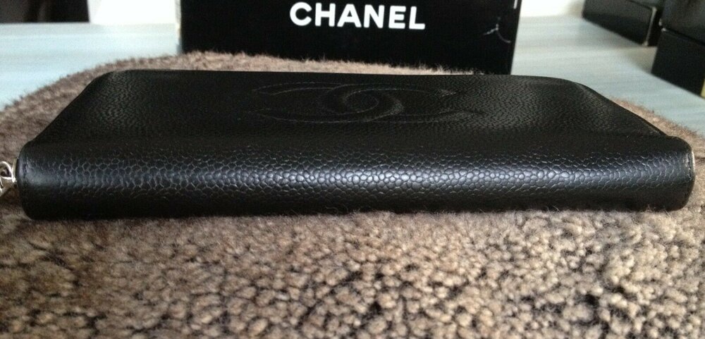 19 LNIB Chanel Classic Long Wallet Black Caviar SHW