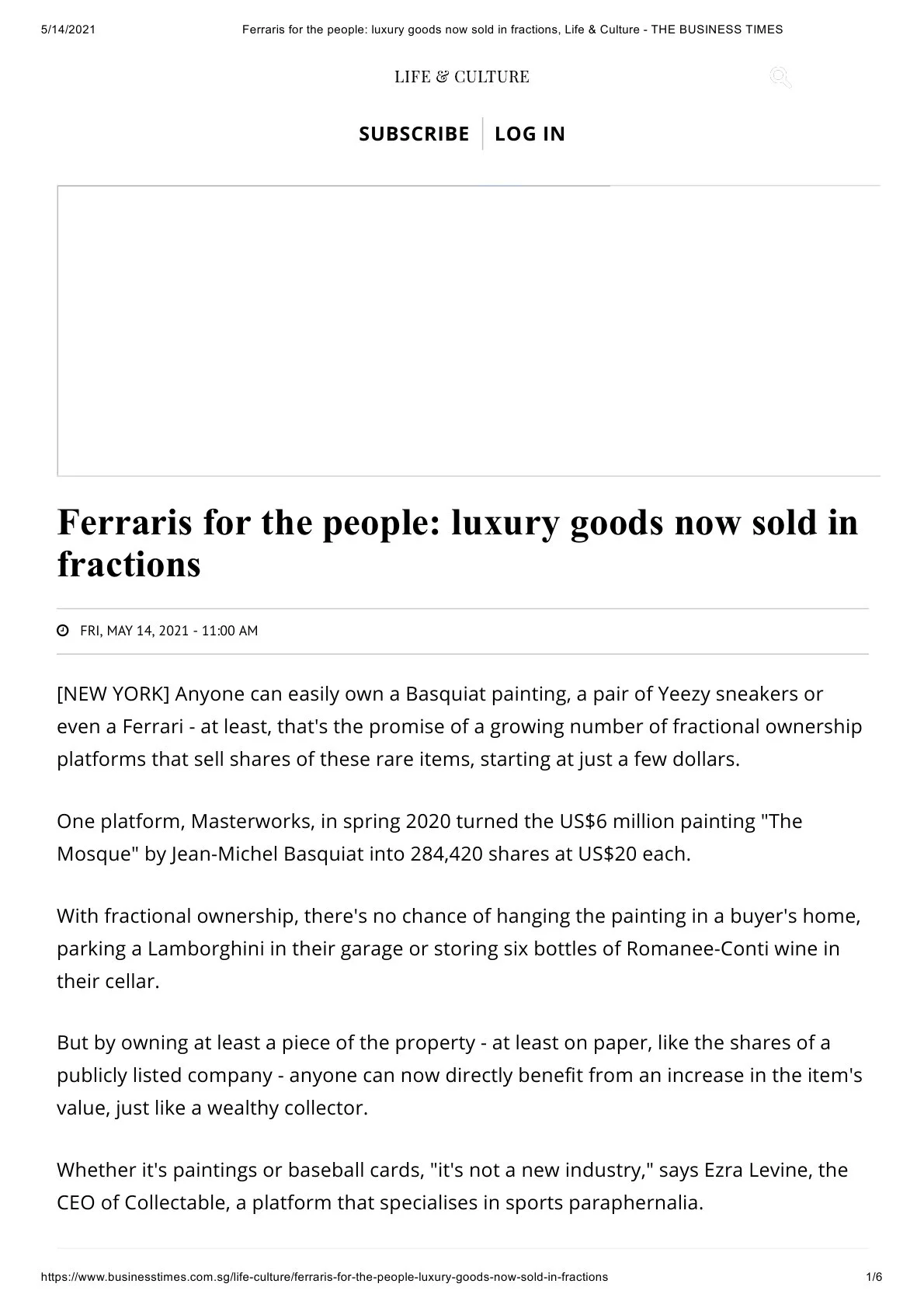 Ferraris for the people_ luxury goods now sold in fractions, Life & Culture - THE BUSINESS TIMES1.jpg